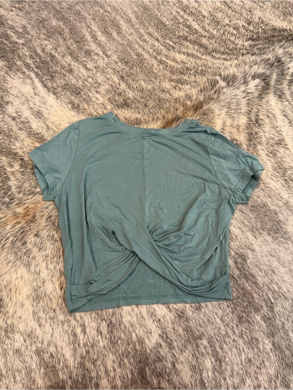 Women’s Twist-Front Short Sleeve Top - Seafoam Green